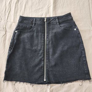 Dynamite Black Jean Skirt